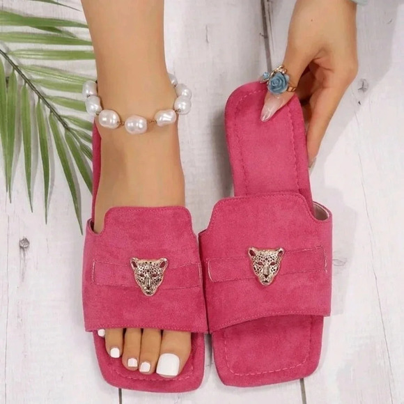Women Suede Flat Vintage Slouchy Toe-Loope Slip-On Sandals - Picture 1 of 6